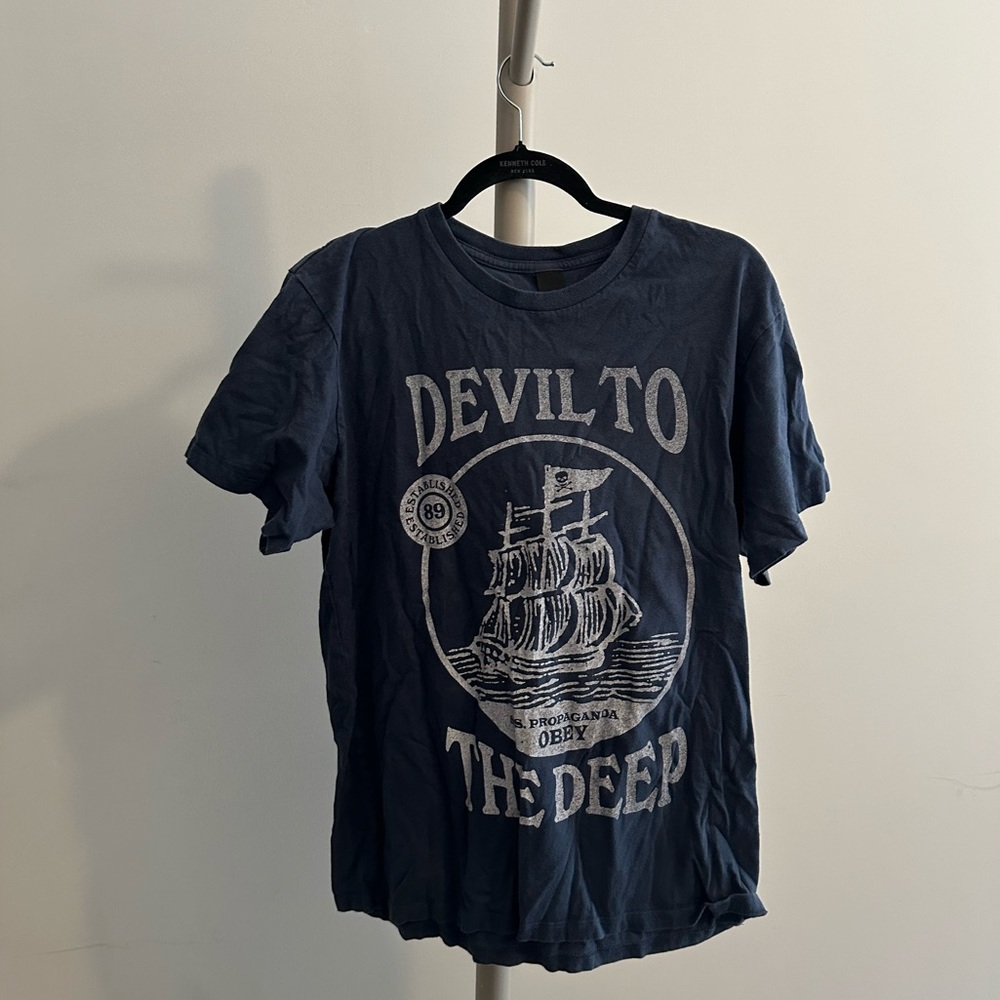 Obey Blue 'Devil to the Deep' Graphic Tee